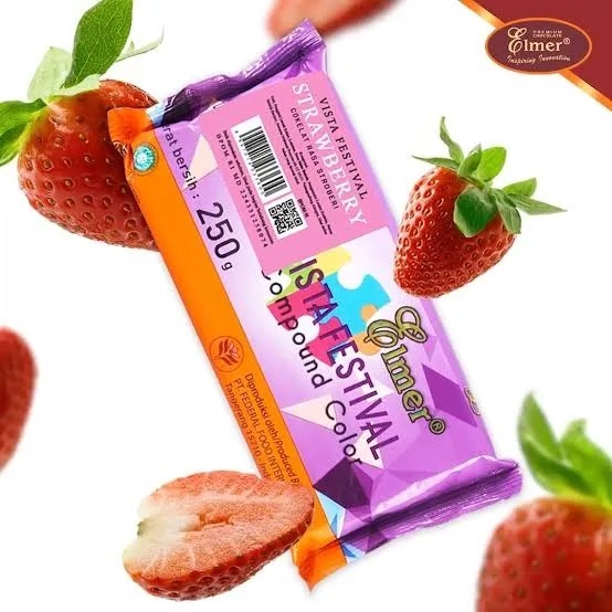 

ELMER VISTA STRAWBERRY 250GR, COKLAT BLOK RASA STRAWBERRY