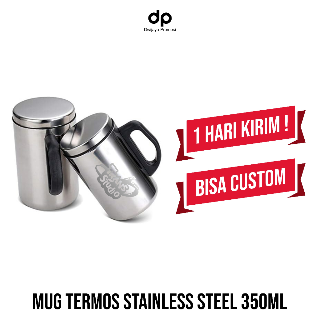 Mug Thermos Stainless Steel 350ml Custom Nama/Logo