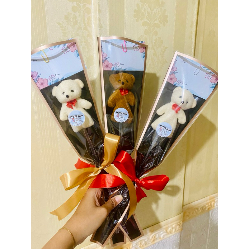 

buket boneka teddy bear mini
