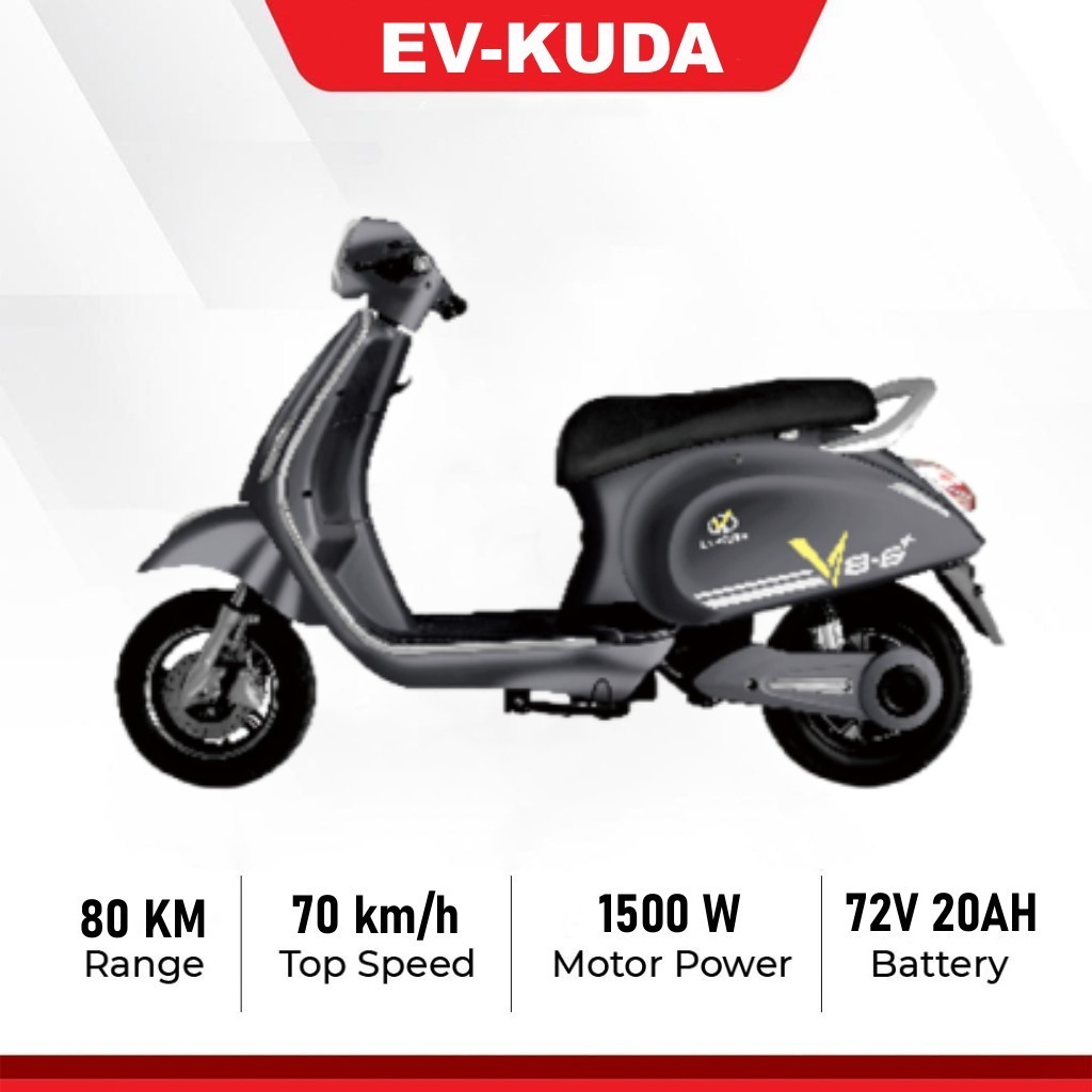 ✅EV-KUDA Sepeda Motor Listrik Dewasa vespa-SL200 Sepeda Listrik E-Bike 1500W 72v 20Ah After-sales Se