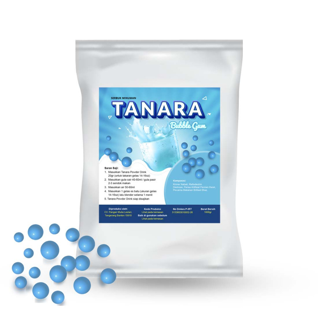 

Bubuk Bubble Gum Mix Gula 1kg - Serbuk Minuman Premium - Tanara Powder