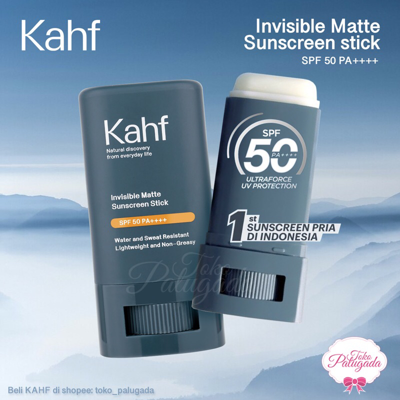 KAHF Invisibile Matte Sunscreen Stick - Sunscreen Stick - Sunscreen Pria - Sunscreen SPF 50 - Sunscr