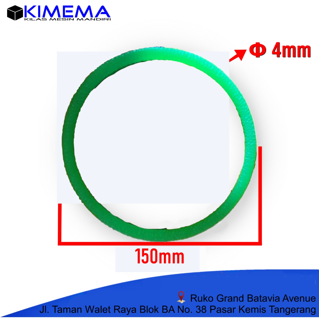 4mm x 150mm 15cm Green Oring Belt PU Round Belt