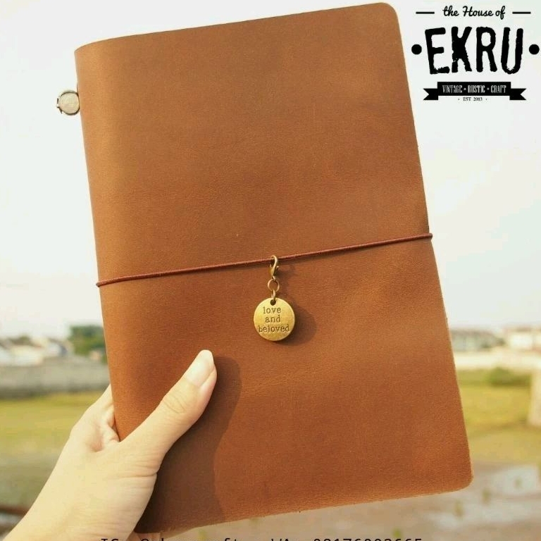

A5 - LATTE - GENUINE LEATHER COVER TRAVELERS NOTEBOOK MIDORI