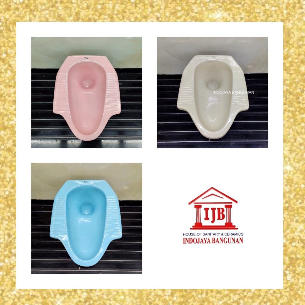 Kloset Jongkok Closet Leher Angsa Leher Corong Putih Pink Biru Ivory Cream