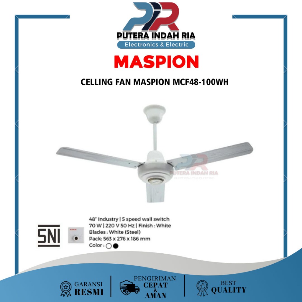 KIPAS ANGIN GANTUNG MASPION MCF48-100/ CEILING FAN/KIPAS ANGIN PLAFON