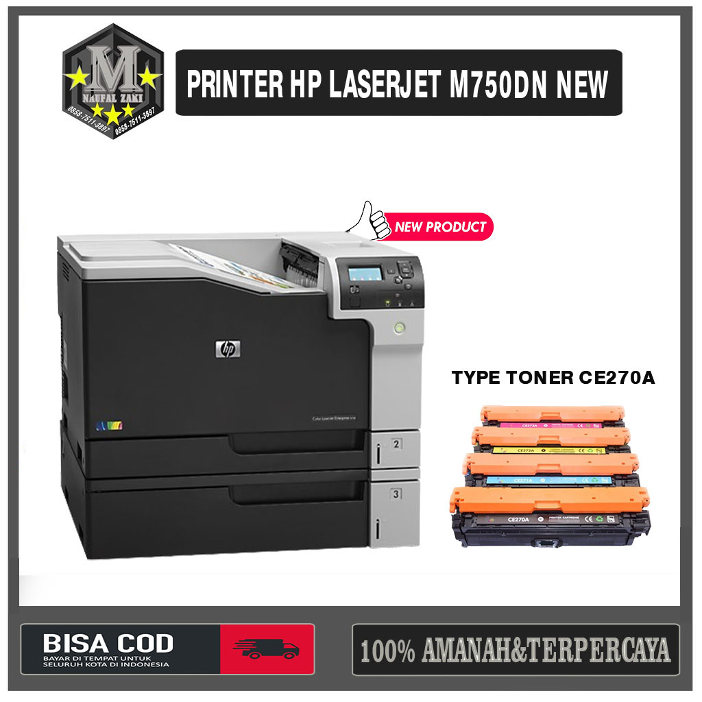 printer a3 hp Color LaserJet Enterprise M750dn m750 kondisi new