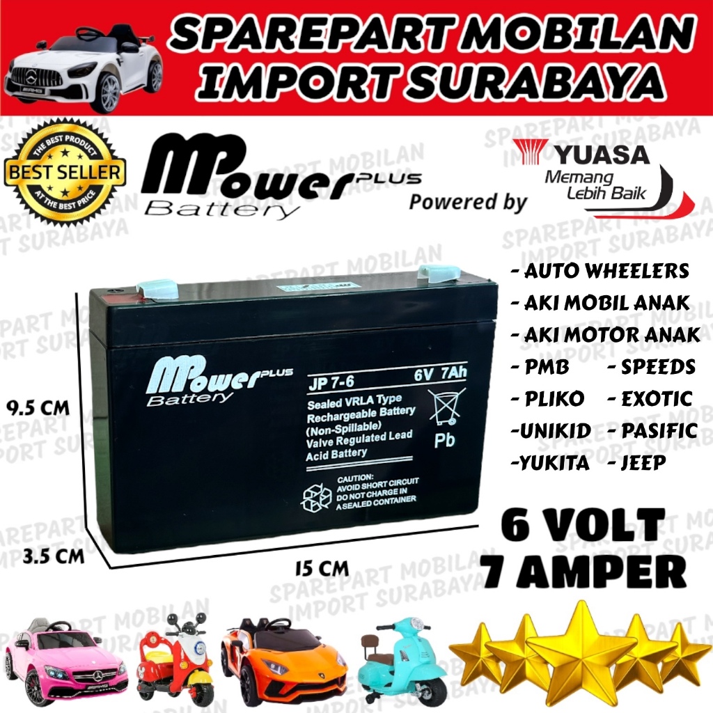 TERMURAH MPOWER 6 VOLT 7 AMPER BATTERY ACCU MOTOR MOTORAN MAINAN AKI 6 VOLT 7 AMPER 6V 7AH 6 V 7 RID