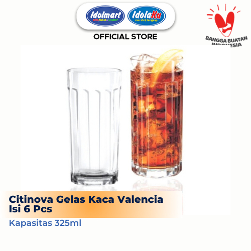 IDOLMART Gelas Citinova Valencia Isi 6 Pcs / Gelas Set Isi 6 / Gelas Kado/ Gelas Kaca