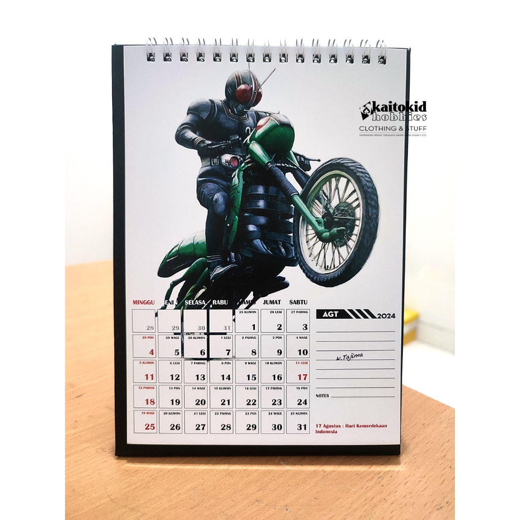 

Kalender Meja 2026 BAJA HITAM Kotaro Minami Calendar Kamen Rider Black bisa custom