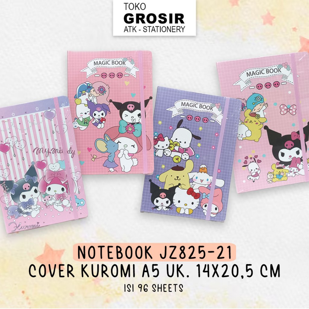 

NOTEBOOK TALI A5 JZ825-21 COVER KUROMI (14x20,5cm) / Notebook Kiyowo Kuromi