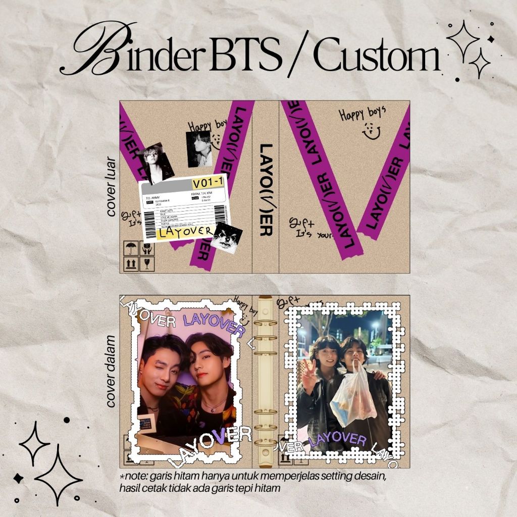 

BINDER CUSTOM BTS GOLDEN LAYOVER DDAY JUNGKOOK TAEHYUNG AGUSTD KPOP