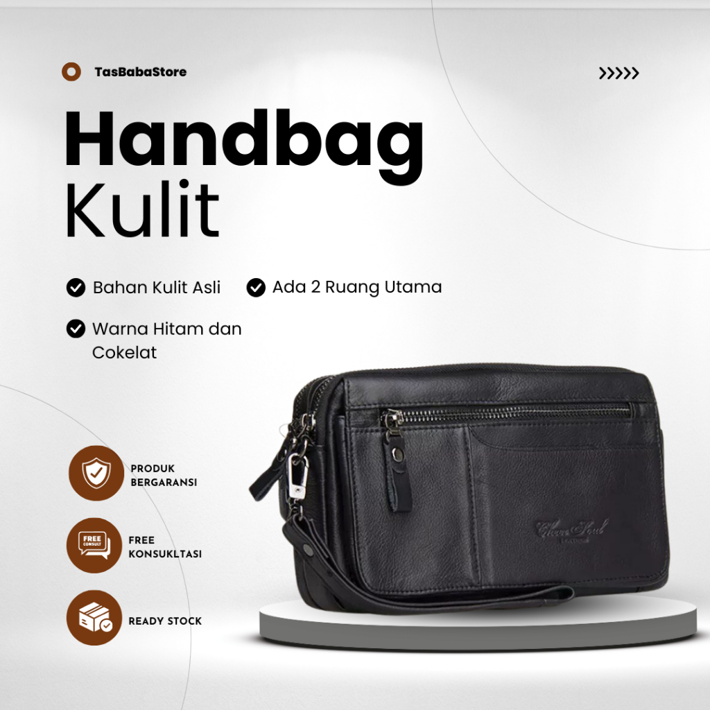 Handbag Tas Tangan Clutch Bag Pria Kulit Asli Hand Bag Pegang Pria Original Branded Cowok Import Asl