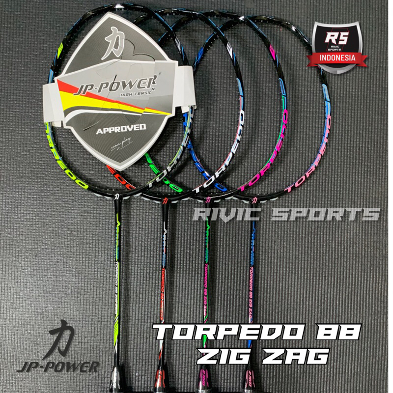 Raket JP POWER TORPEDO 88 ZIG ZAG 35LBS JP-Power Raket Badminton Original 100%