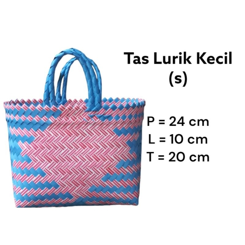 Tas Anyaman plastik Lurik Kecil (s)/  Tas Berkat/ Tas Pasar/ Ready Stok harga grosir murah meriah