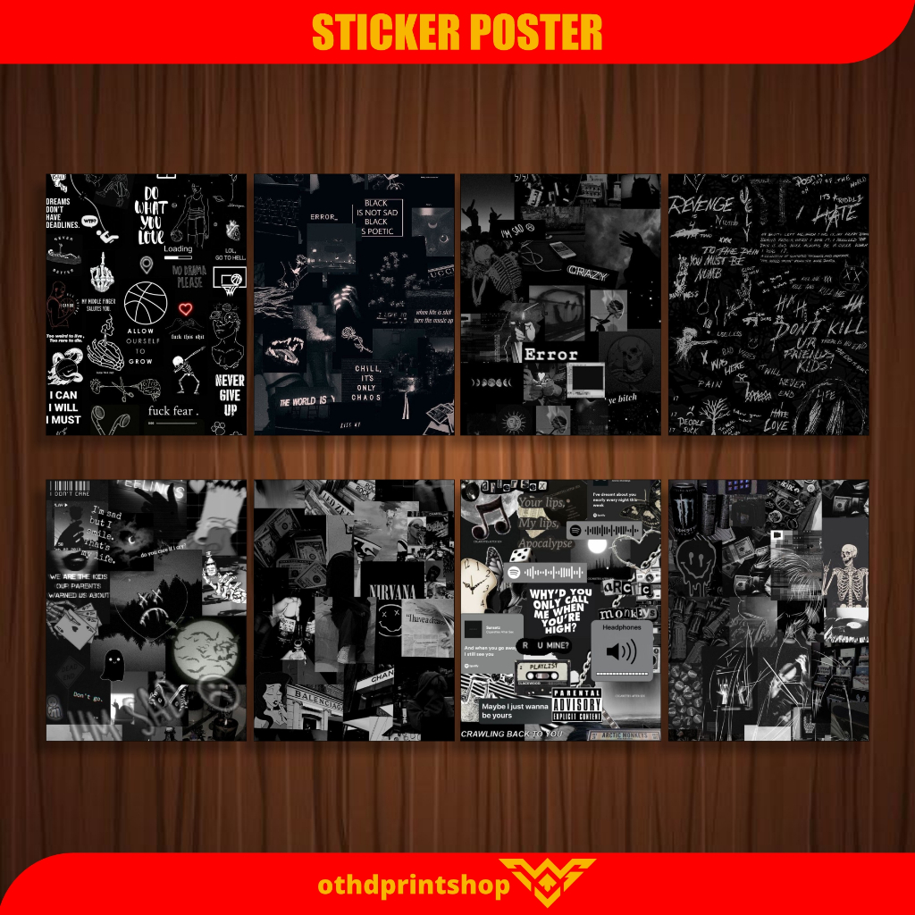 

Stiker Poster Dinding Aesthetic (8PCS) Poster Dinding Kamar Cowok Cewek Ukuran 12x15 cm