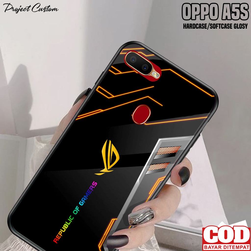 Case Oppo A5S - Casing Hp Oppo A5S Motif ( R0G ) - Softcase Glass Kaca - Kondom Hp - Cassing - Pelin