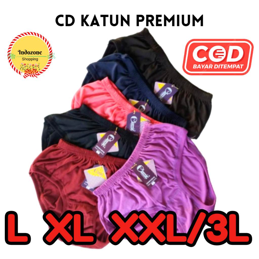 12 Pcs CD Classic Celana Dalam Wanita Katun Jumbo ID
