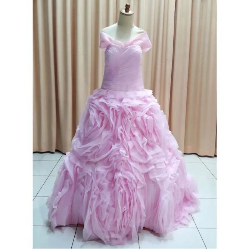 PINK RUFFLE GOWN Preloved Gaun Prewedding