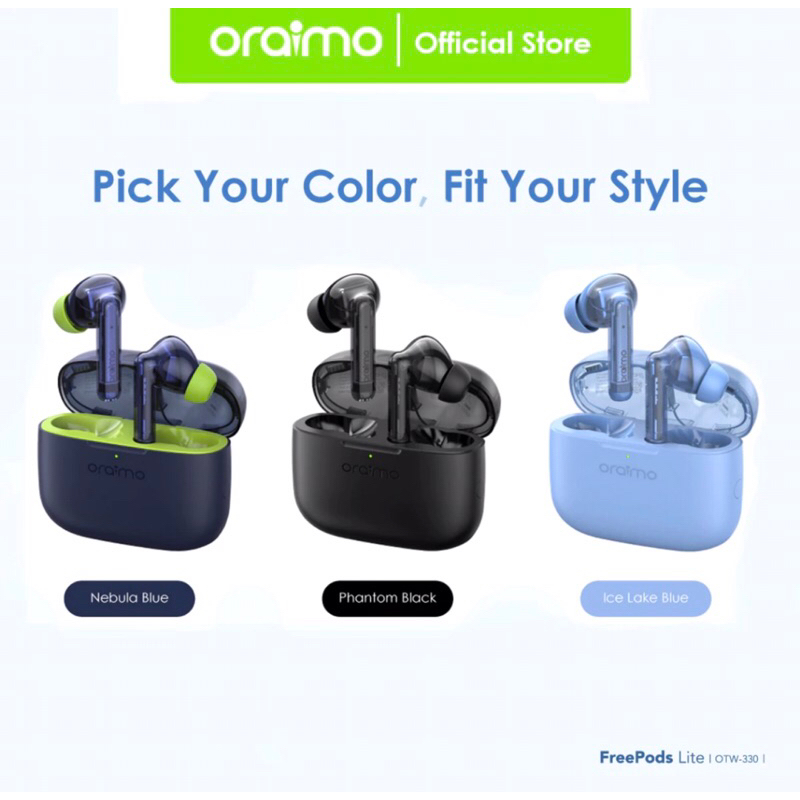 Oraimo Wireless Headset Bluetooth Earphone TWS Earbuds True Wireless Stereo v5.3 ENC Noise