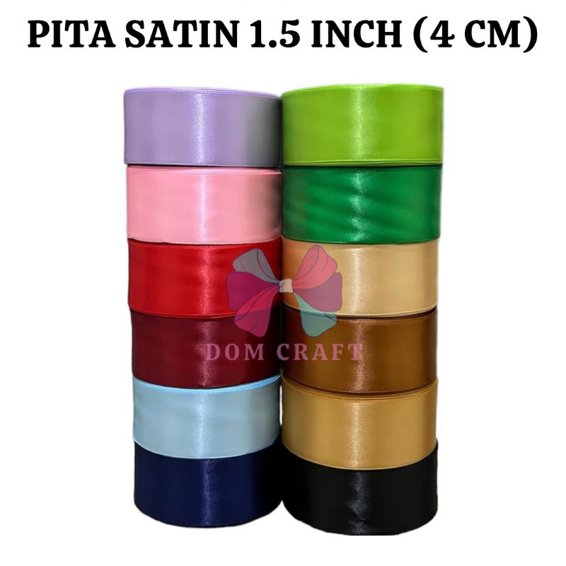 

(BACA DESKRIPSI) SALE PITA SATIN 1,5 INCH (LEBAR 4 CM) PANJANG 20 YARD (PER ROLL) MAROON BUNGA SATIN