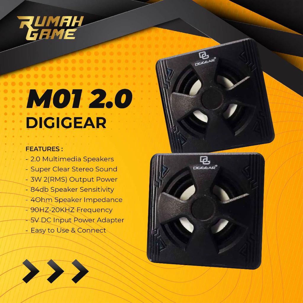 Speaker Mini Multimedia Laptop PC Stereo DIGIGEAR M01 2.0 - Putih Hitam