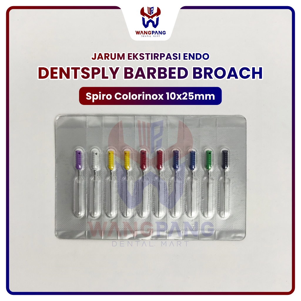 DENTSPLY BARBED BROACH JARUM EKSTERPASI / JARUM EKSTIRPASI ENDO / DENTSPLY ASSORTED / SPIRO COLORINO
