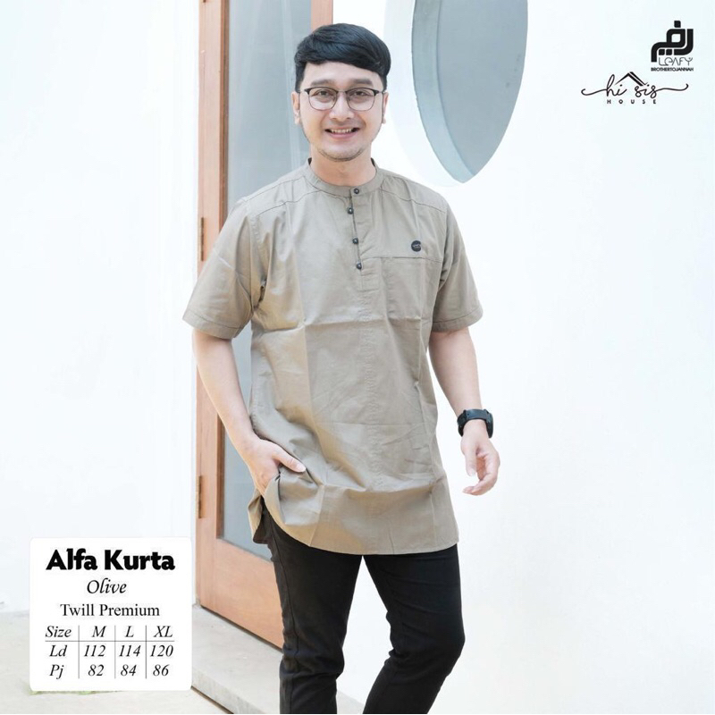 Atasan Pria Baju Koko Muslim Kurta Leafy Alfa