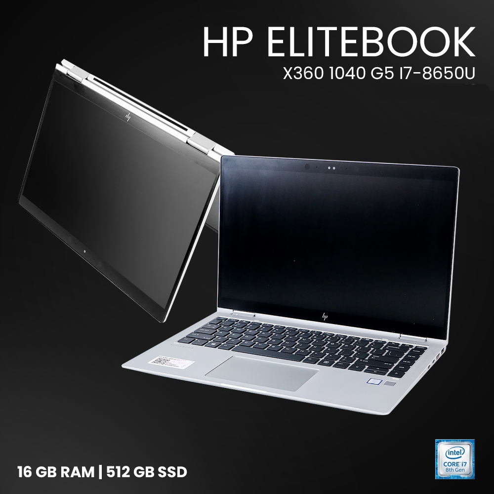 HP EliteBook Laptop X360 1040 G5 i7-8650U 16512GB 14 FHD Touch BEKAS GRADE A - Silver
