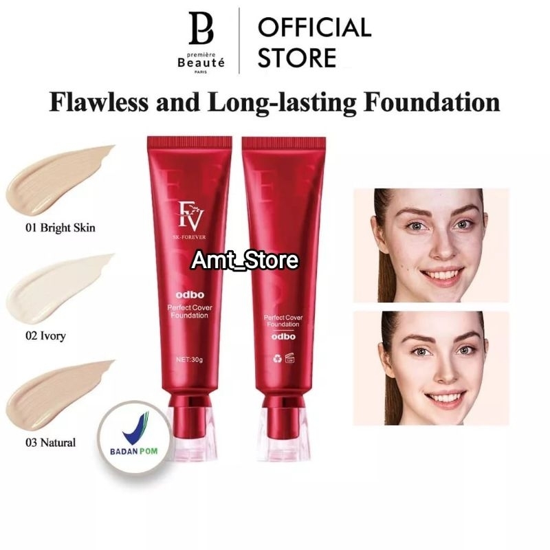 [BPOM] OdbO FV Original Cover Foundation Perfect Magic Flawless Long Lasting Makeup 30gr