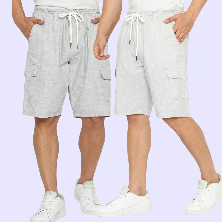 ANKO MENS TEXTURED CARGO SHORTS