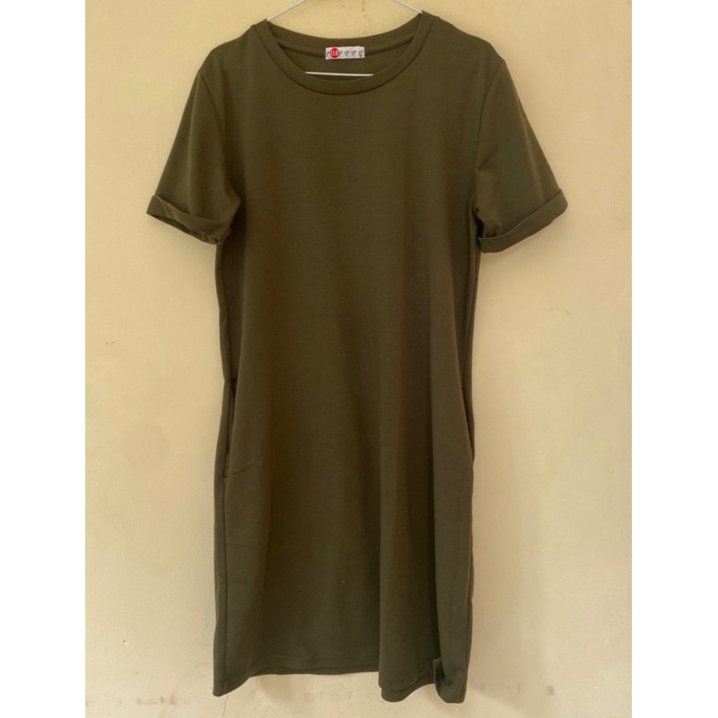 casual dress hijau army