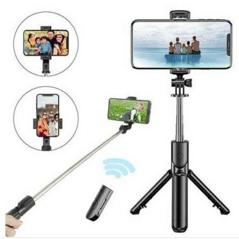 TONGSIS TRIPOD BLUETOOTH S03-S LEDS03-S 3IN1 Tongsis Bluetooth + Tripod Selfie stick support ios and