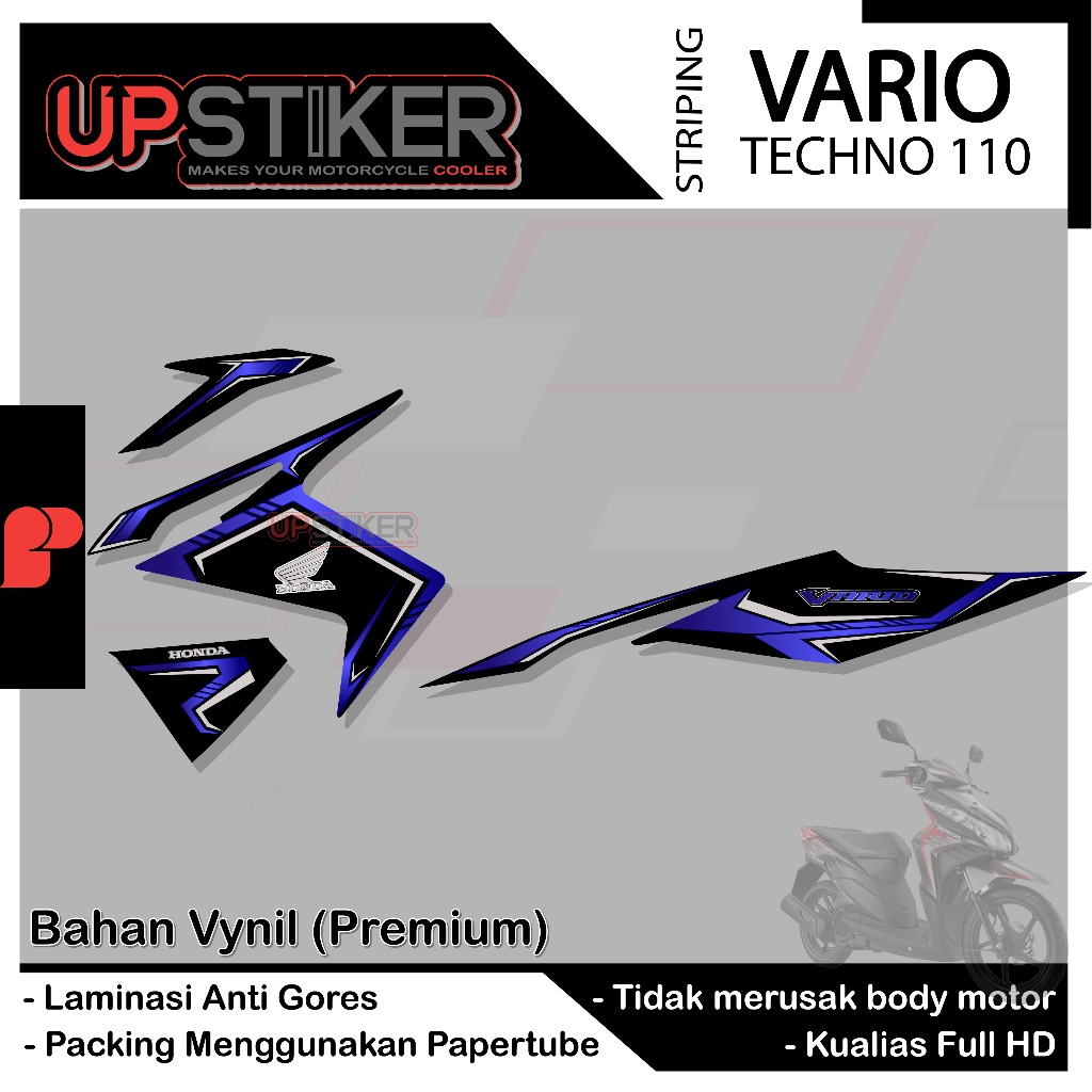 Stiker Semifull Motor Vario Techno 110 Striping Variasi Vario Techno 110