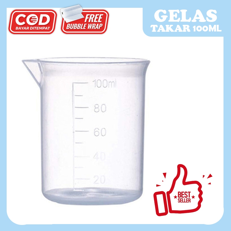 Gelas Takar Ukur 100ML 150ml Plastik Bening Transparan Measuring Cup Plastic Jigger