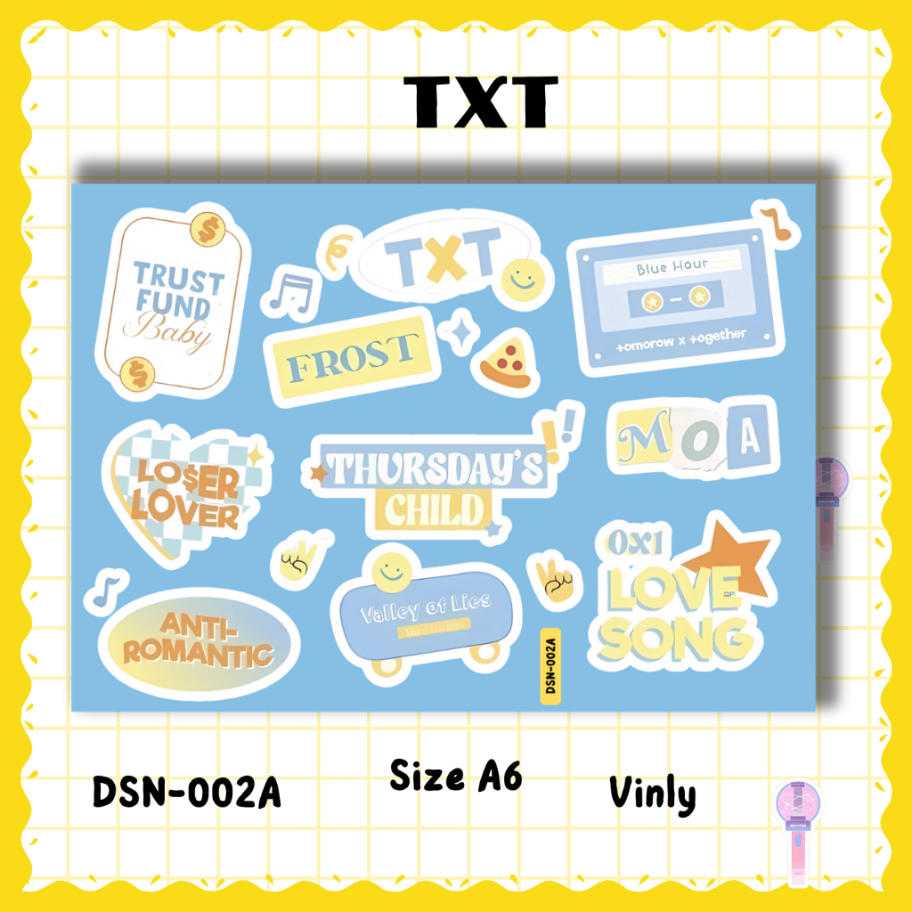 Sticker TXT Moa Aesthetic Stiker TomorrowXTogether Jurnaling Vinly Deco Aesthetic Jurnal Tumbler