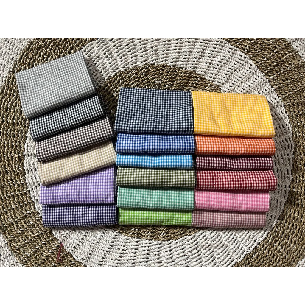 Kain Meteran katun Yarnded Kotak Kotak 4 mm, kain Meteran, Kain Kotak Kotak Meteran