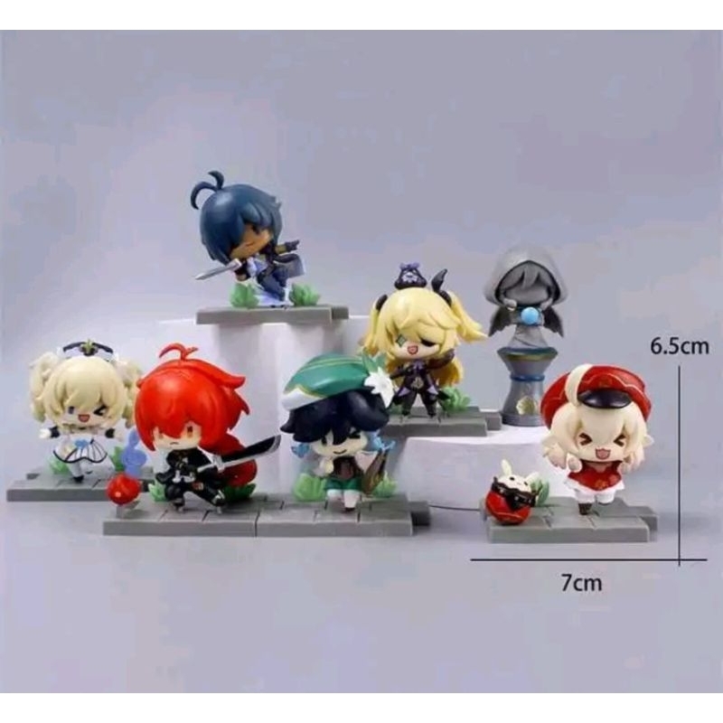 Action Figure 1 set Genshin Impact- Diorama version- Mainan figur