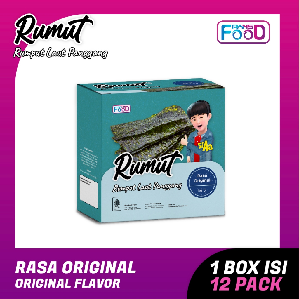 

Rumut Panggang Rasa Original 4gr - Rumput Laut Panggang Praktis Lebih Renyah Isi 3