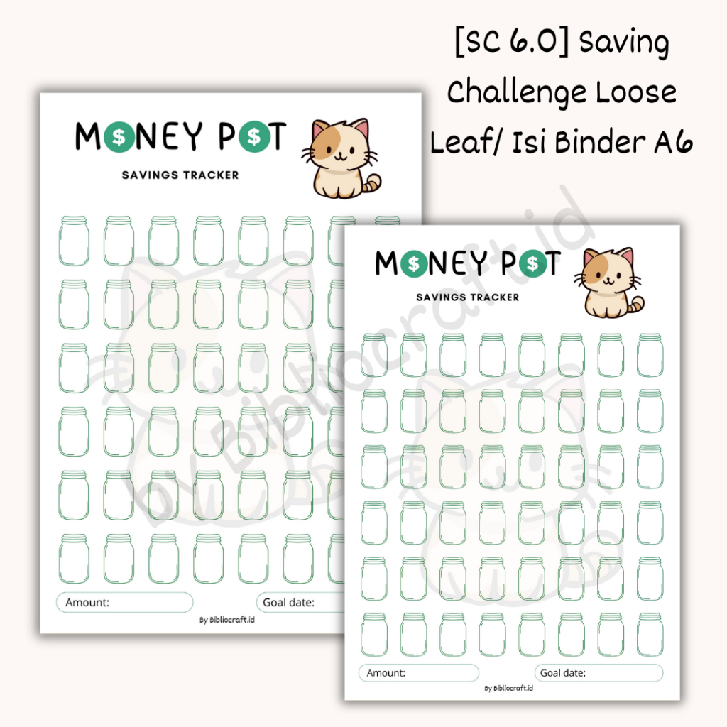 

[SC 6.0] Loose Leaf A6, A5 & B5 - Saving Challenge Kertas Binder - 1 Lembar