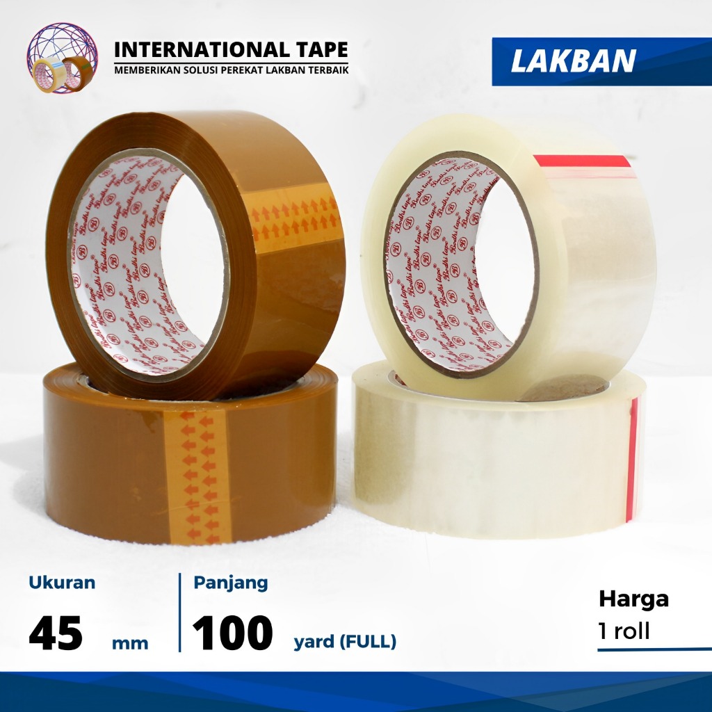 

Lakban BODHI TAPE " bening coklat 45mm x 100 yard Full (90mtr) PER PCS