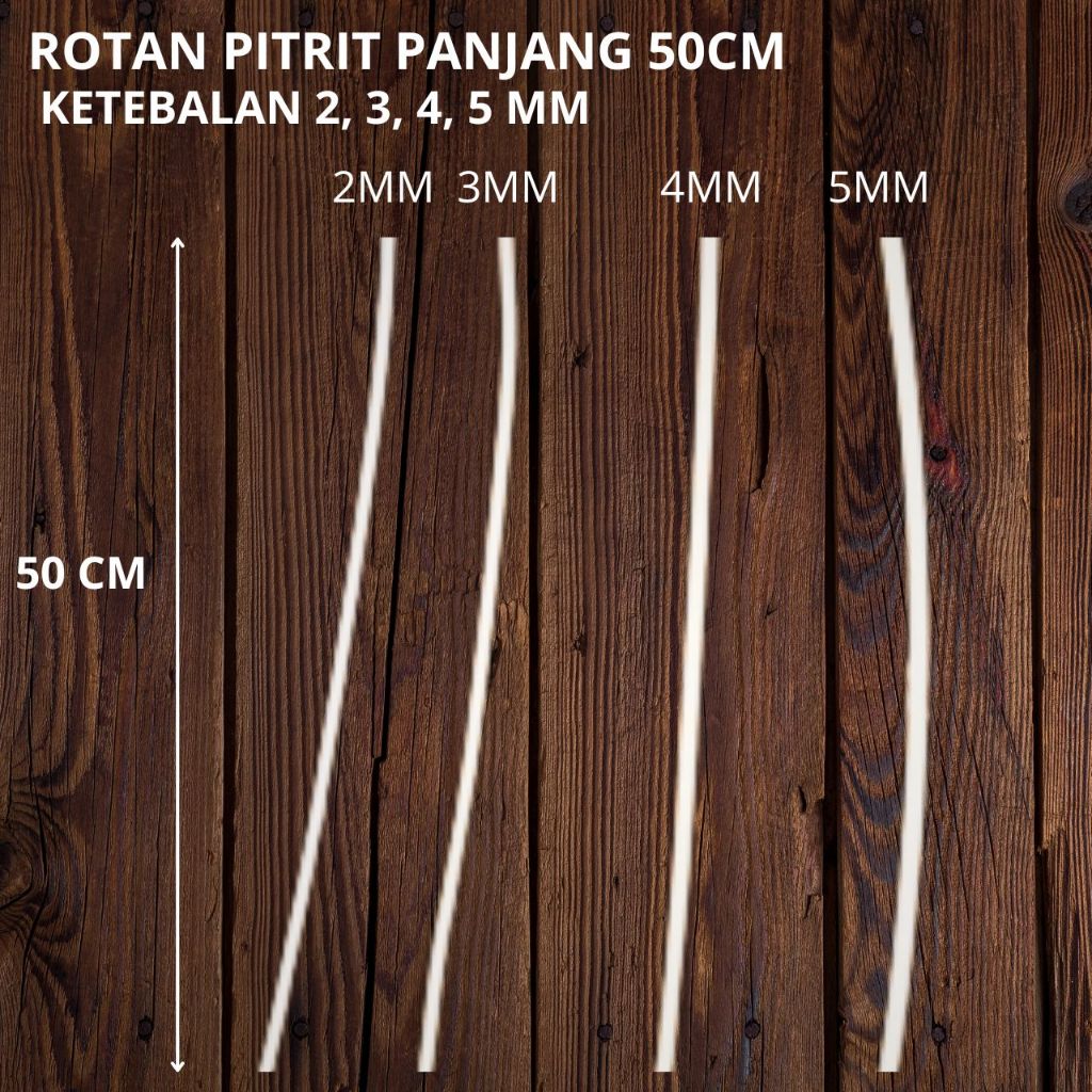 Rotan Pitrit Prakarya Kerajinan Tangan Kualitas Import Panjang 50CM (Paket 10 Batang)