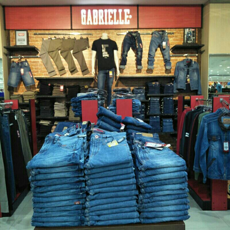 gabrielle celana panjang jeans slimfit warna biru & hitam