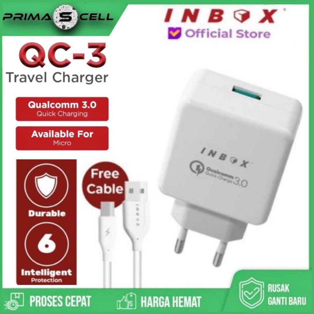 Charger Inbox Qc-3 Qualcomm 3,1A Micro USB Travel Fast Charging