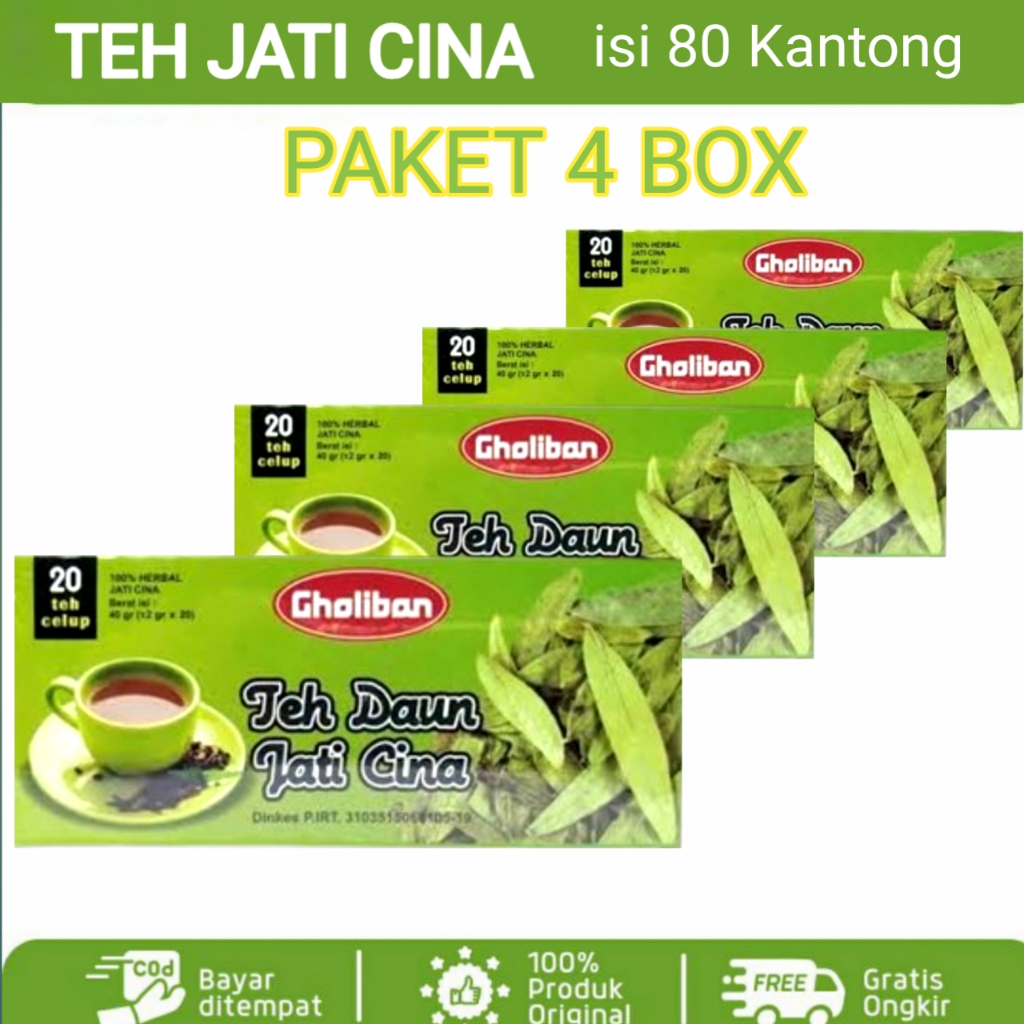 

[ PAKET 4 BOX ] Teh celup jati cina gholiban