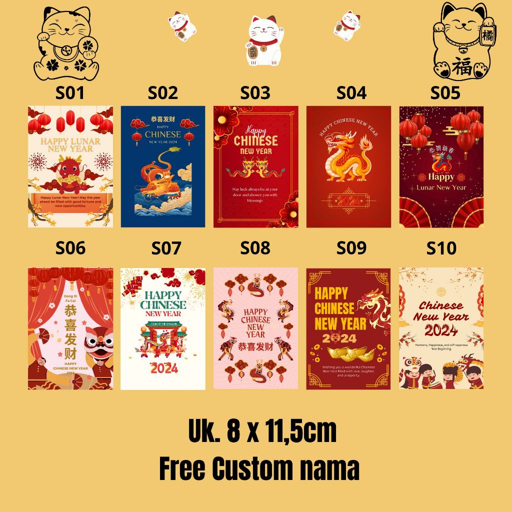 

Angpao Imlek Naga Angpau Dragon Amplop Tahun Baru Sincia CNY 2024(isi 6pcs)