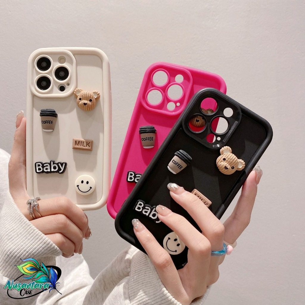 GC86 CASE SOFTCASE SILIKON 3D LUCKY BEAR HAPPY SMILE SHOCKPROOF BUMPER CASE FOR SAMSUNG A35 A55 A11 M11 A12 M12 A13 A23 A32 A14 A15 A20 A30 A20S A22 M22 A24 A25 A32 A33 A34 A50 A30S A51 M40S A54 4G 5G NC16262
