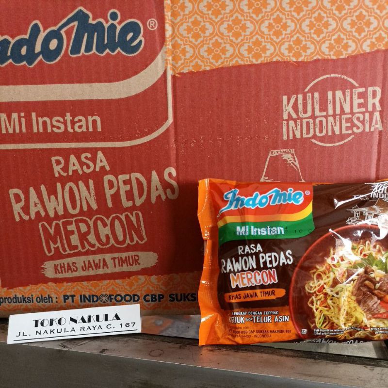 

Indomie Mie Instan Rasa RAWON PEDAS MERCON Khas Jawa Timur