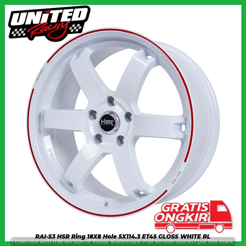 VELEK VELG JDM STYLE RING 18 MOBIL CIVIC TURBO BRV CAMRY ACCORD JUKE R18 HSR RAI S3 PUTIH WHITE