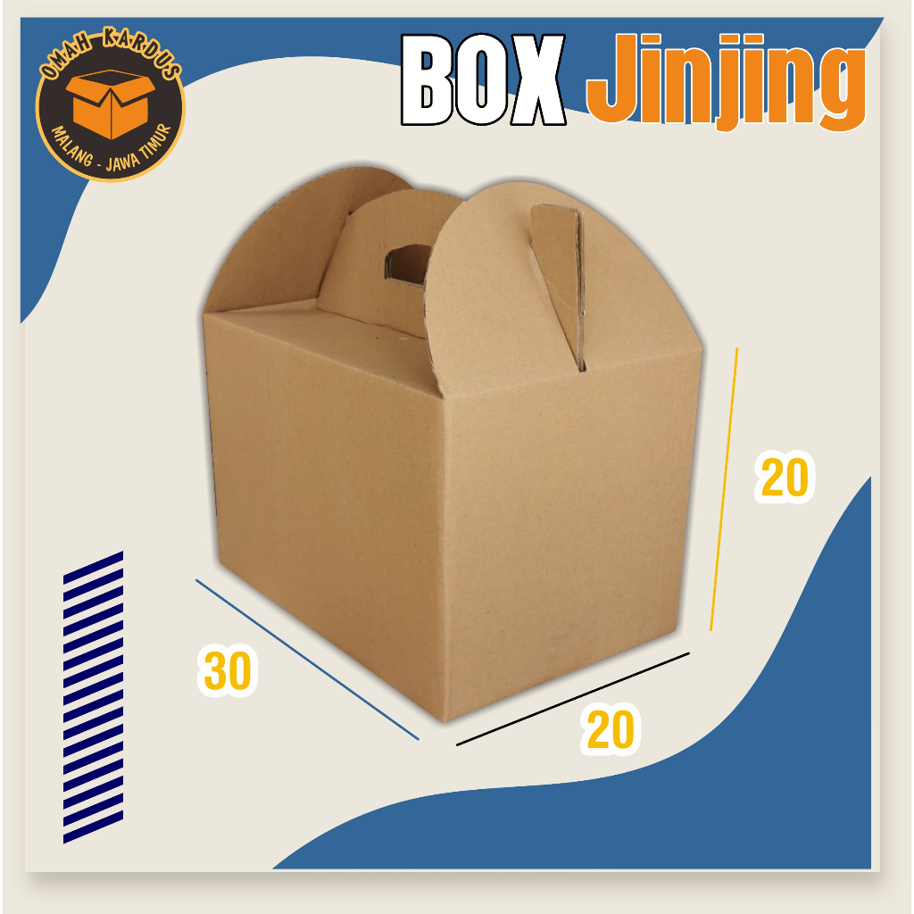 

Box Jinjing POLOS 30x20x20 cm | Kardus takeaway | jinjing/tenteng | kardus buah | hampers | sembako